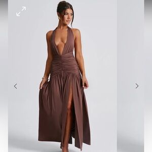 Brown halter neck dress, only worn ONCE